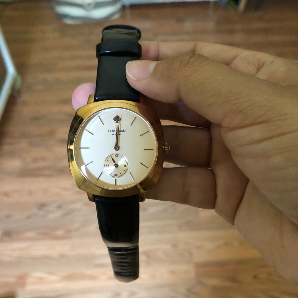 Kate Spade rose gold patent leather watch